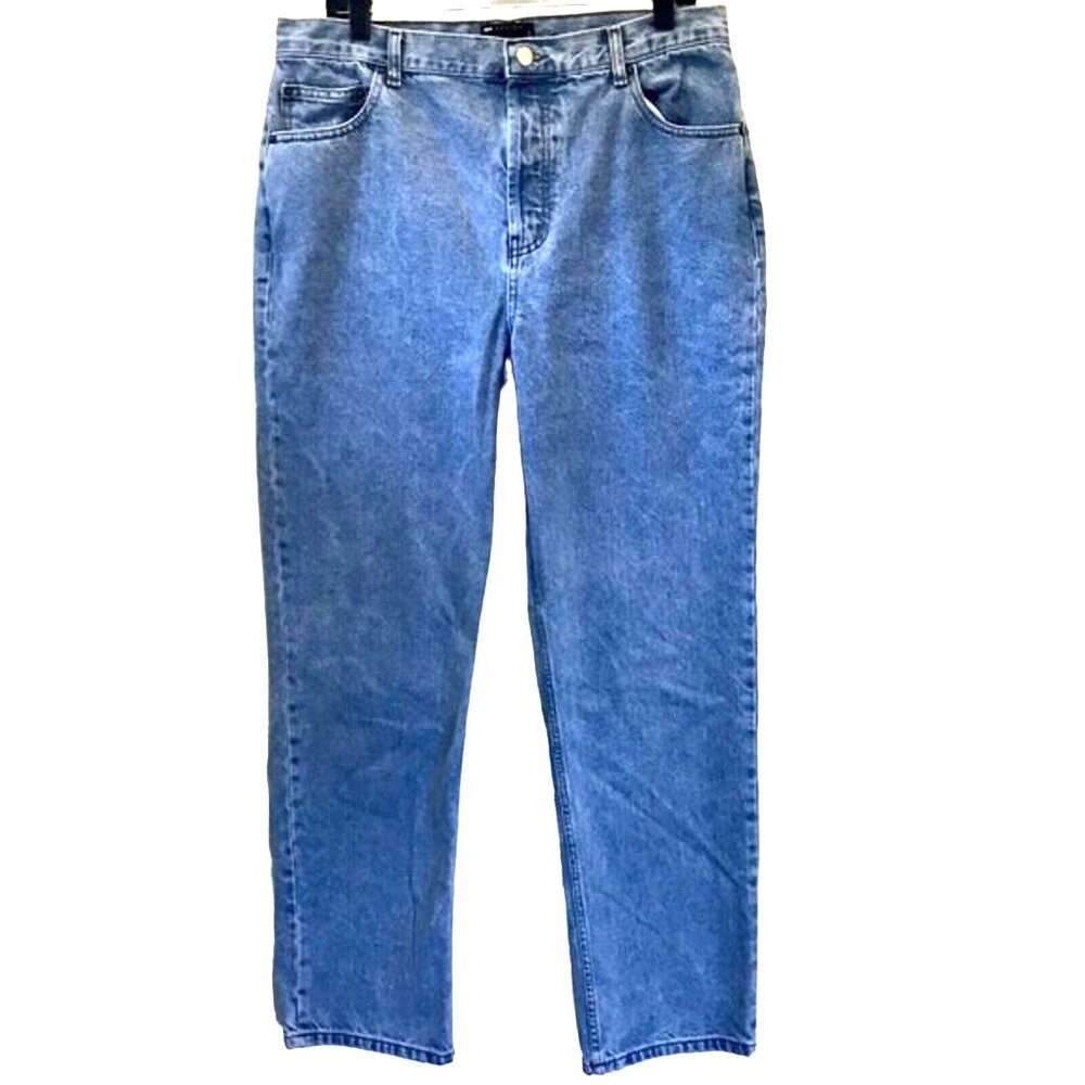 ASOS DESIGN Men's Straight Leg Baggy Medium Wash Jeans Button Fly.‎ Size 34/32